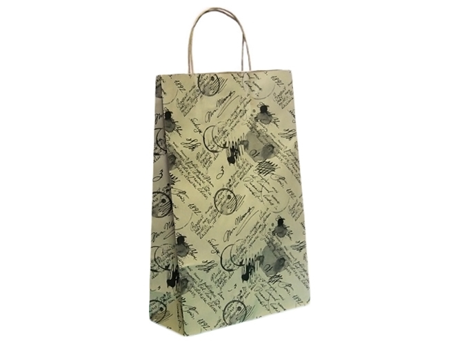 Пакет подарунковий крафт Лист з печаткою, на бурому, 24x37x10см