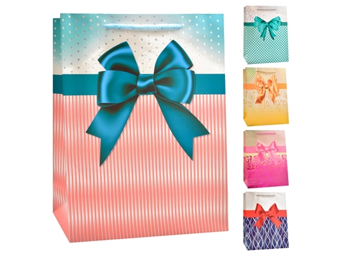 Пакет подарочный бумажный "Bow" M 26х10х32см