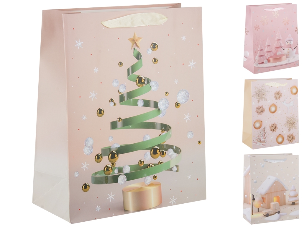 Пакет подарочный бумажный "Christmas" M 26х12х32см