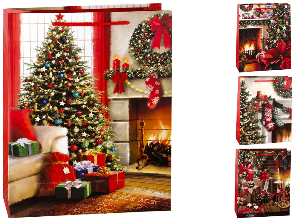 Пакет подарочный бумажный "Christmas sock" M 26х10х32см