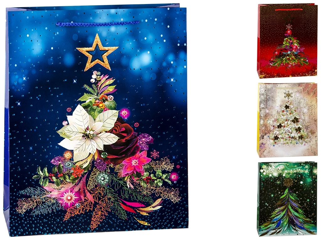 Пакет подарочный бумажный "Christmas tree" S 18х8х23см