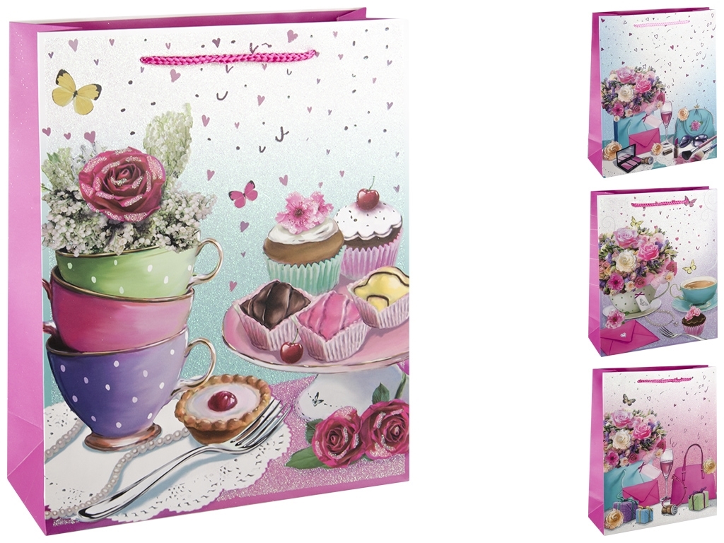 Пакет подарочный бумажный "Flower vase" M 26х10х32см