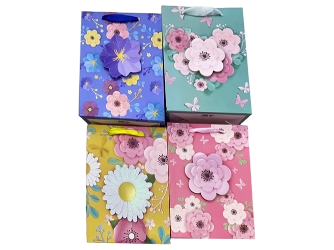 Пакет подарунковий паперовий Flowers 3D L, 30x40x12см