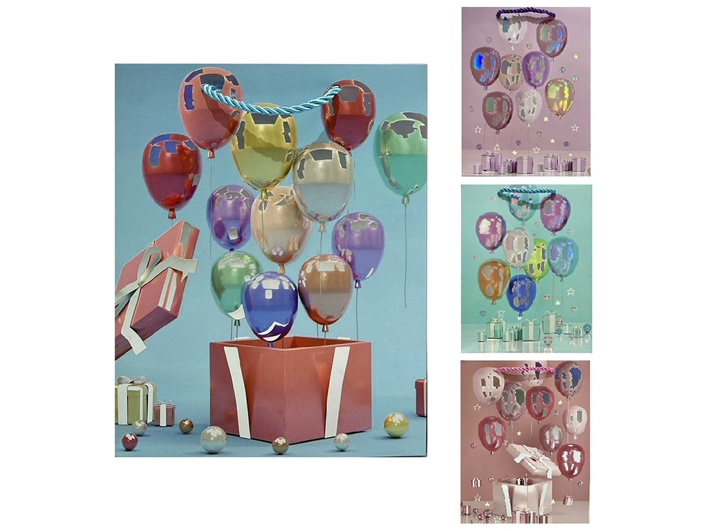 Пакет подарочный бумажный L Ballons, 31х41х12см