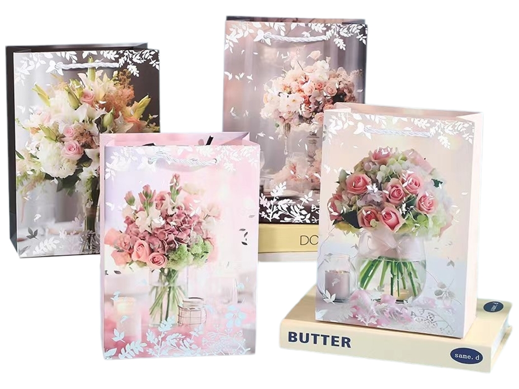 Пакет подарунковий паперовий L Flowers, 31х42х11см