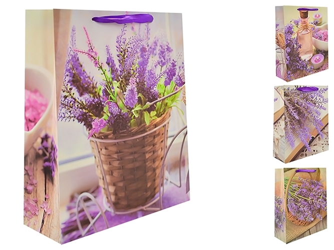 Пакет подарочный бумажный L Lavender 31x40x12см