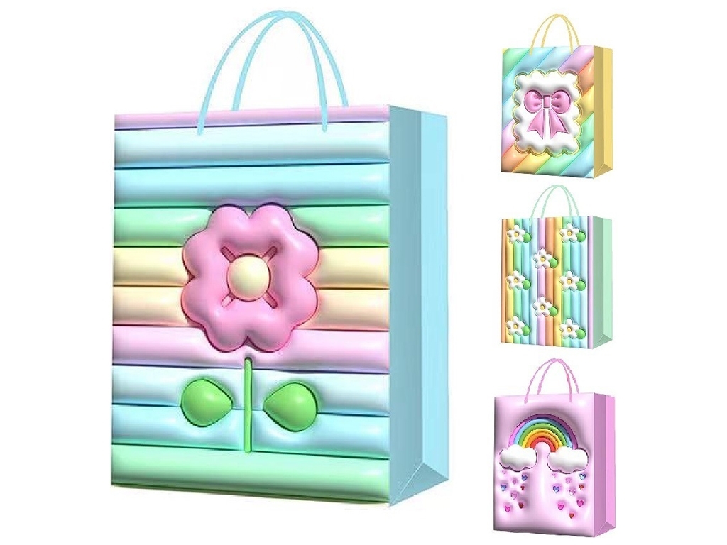 Пакет подарунковий паперовий L Rainbow 3D, 31х41х12см