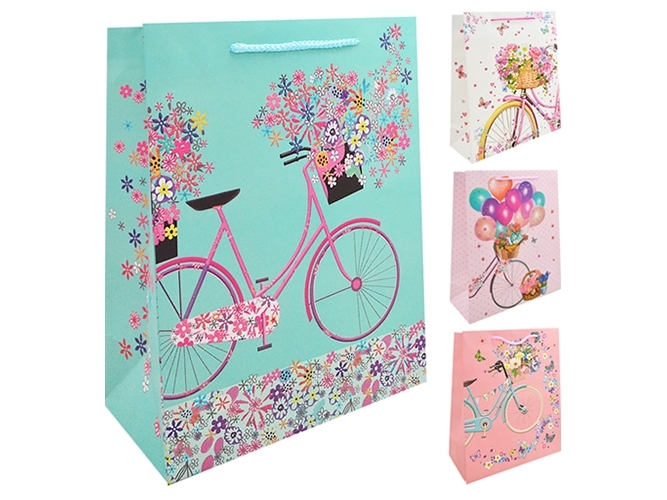 Пакет подарочный бумажный L Sweet bicycle 31х42х12см