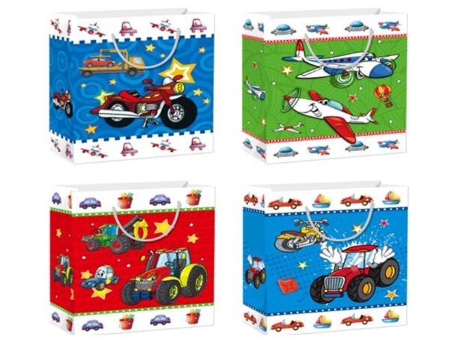 Пакет подарунковий паперовий L Транспорт 31х40х12см
