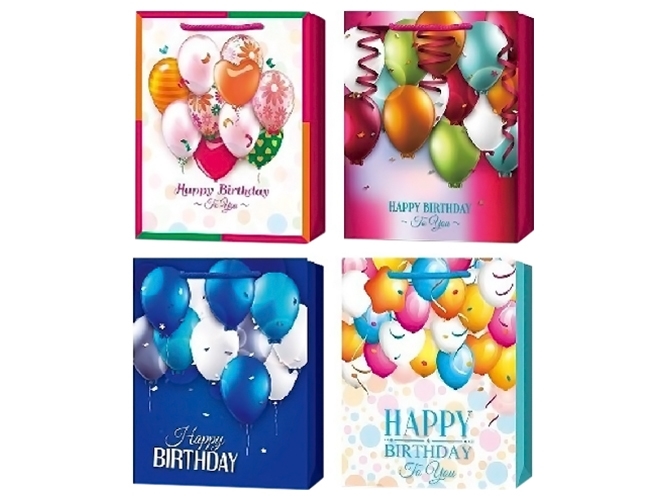Пакет подарочный бумажный M Balloons 26x32x10см