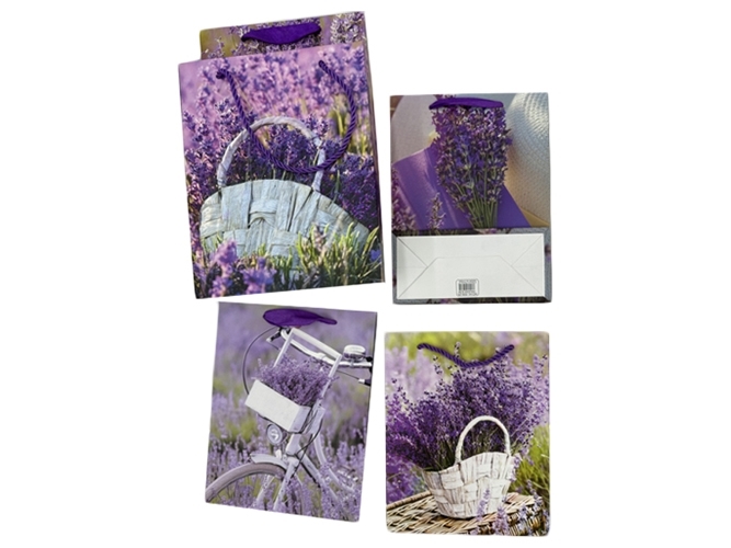 Пакет подарунковий паперовий M Lavender, 26x32x10см