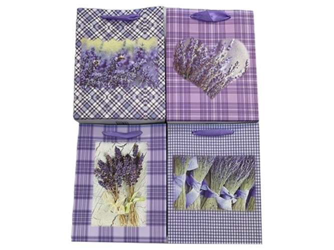 Пакет подарочный бумажный M Lavender, 32x26x12см