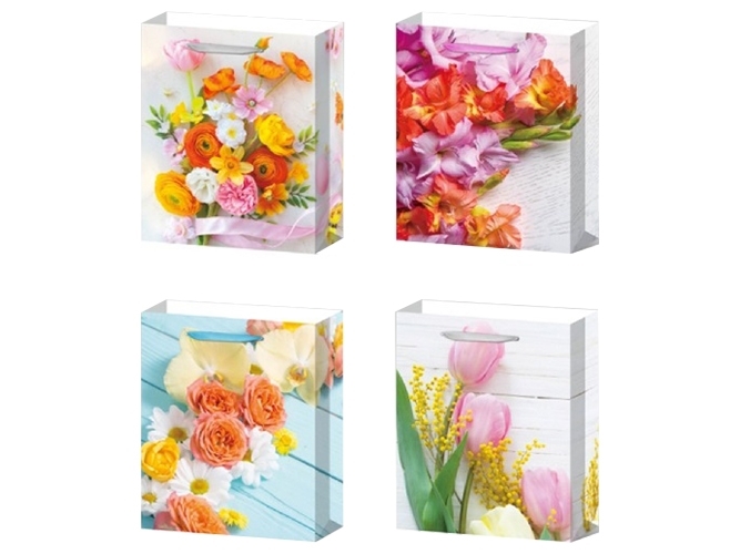 Пакет подарочный бумажный M Spring bouquet 26х32х10см