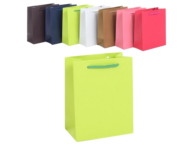 Пакет подарочный бумажный под бутылку Colorato 11x14x6см
