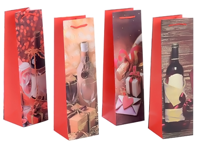 Пакет подарунковий паперовий під пляшку Gift 11x38x11см
