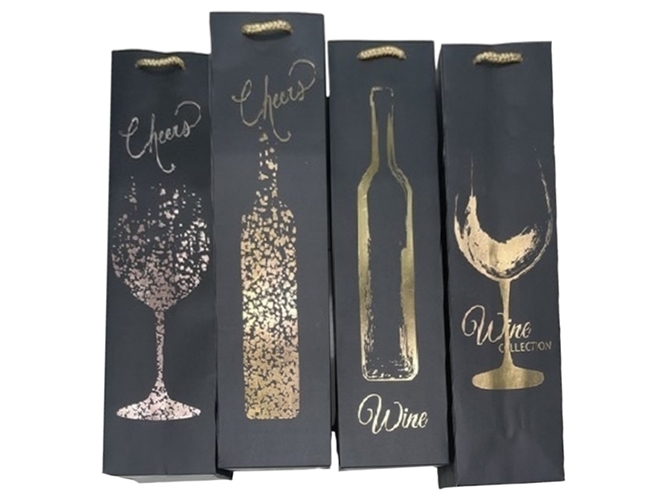Пакет подарунковий паперовий під пляшку Cheers, 12x36x9см