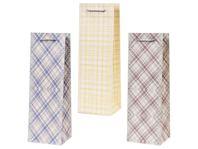 Пакет подарунковий паперовий під пляшку Simple, 12x9x36см