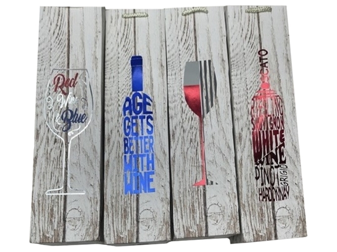Пакет подарунковий паперовий під пляшку Wine collection, 12x36x9см