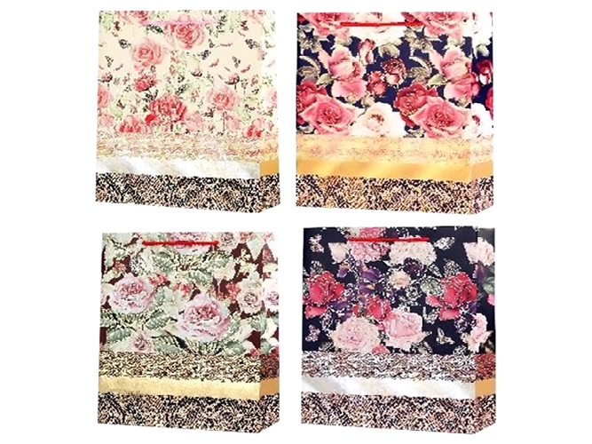 Пакет подарунковий паперовий S Roses 18x23x8см