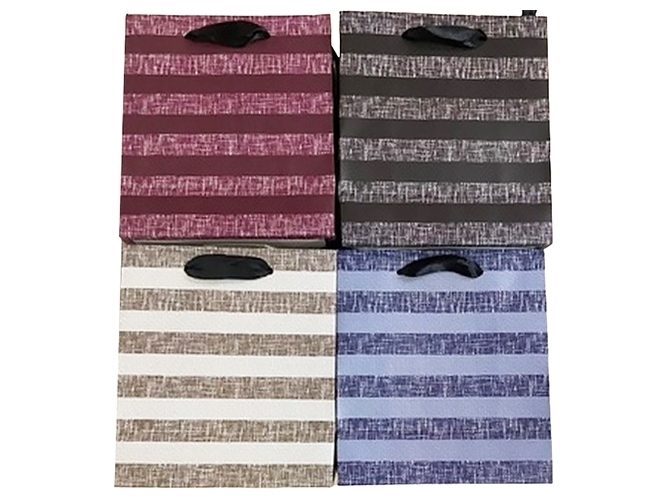 Пакет подарочный бумажный Striped M, 26x32x10см