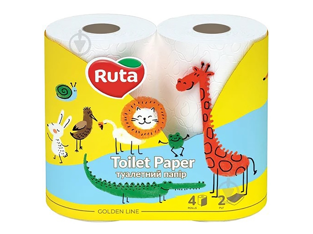 Папір туалетний Ruta Kids, 4рулонів, 2шари