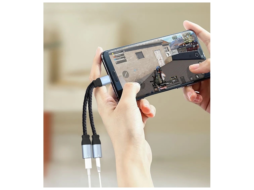 Переходник XO NBR160A audio adaptor Lightning to double Lightning Цвет Черный
