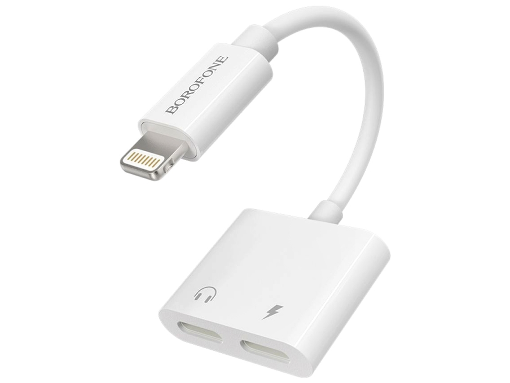 Перехідник Borofone BV11 Dual iP digital audio converter Колір Бiлий