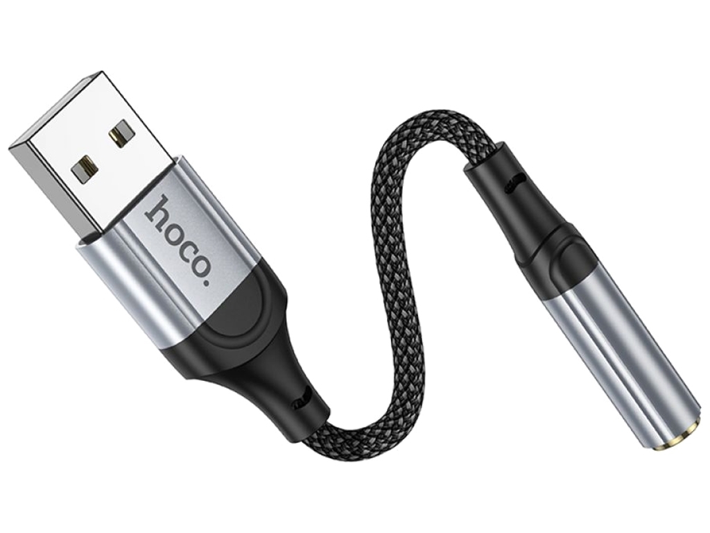 Переходник Hoco LS36 Fresh external sound card USB to 3.5 Цвет Черный