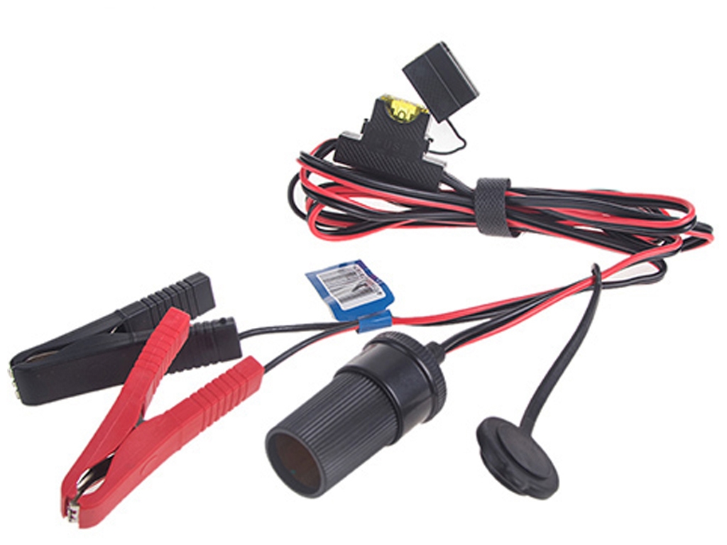 Переходник клеммы - прикуриватель, заглушка, предохранитель 20А, 2м (K-13)