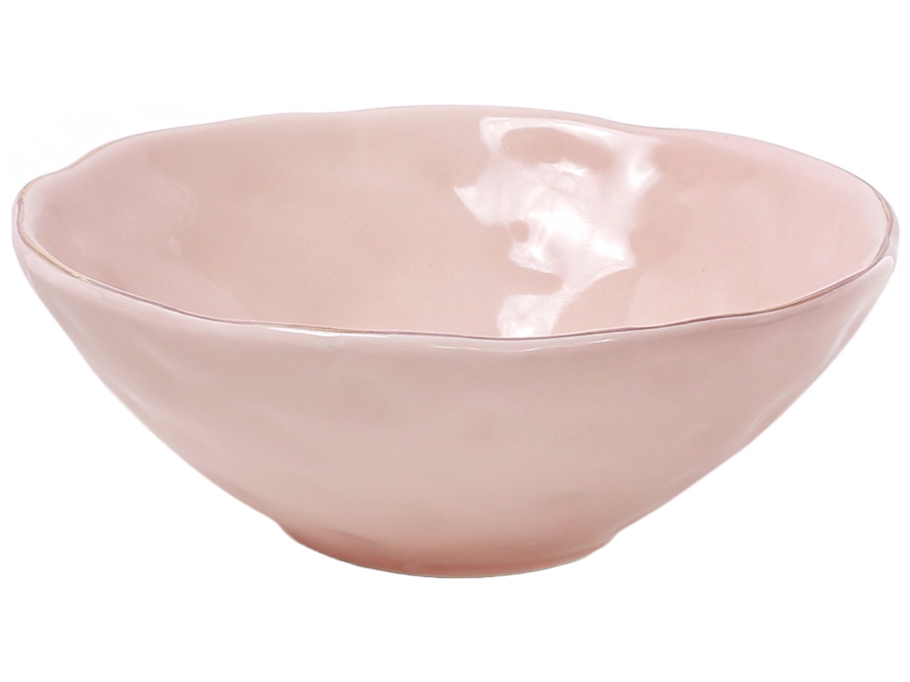 Пиала керамическая, 300мл, цвет розовый с золотом