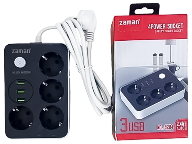 Удлинитель 3м (4р 3USB с выключателем) 18,6х10,8х7,5см