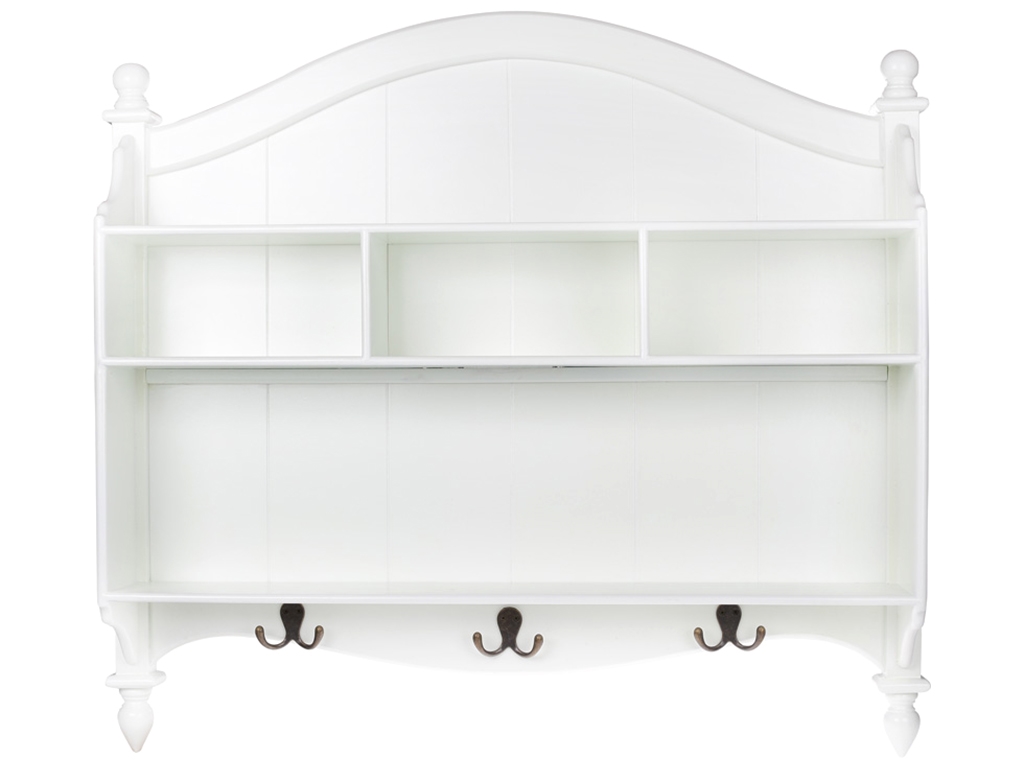 Полка подвесная с крючками, цвет – белый