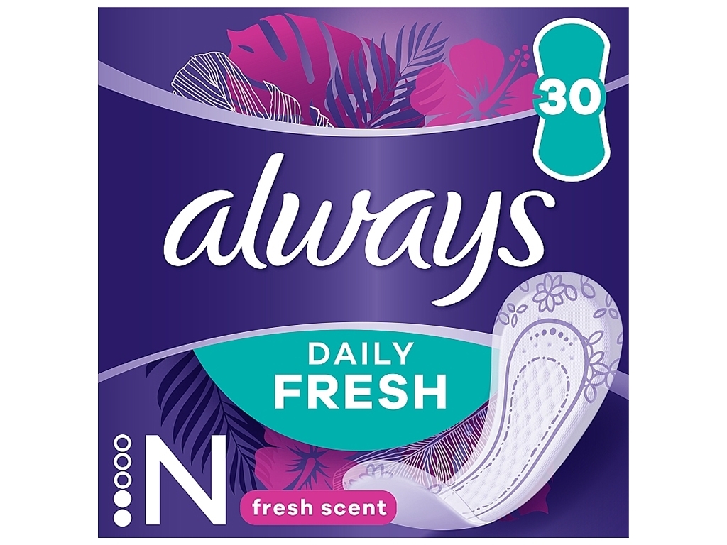 Прокладки гигиенические ежедневные Always Daily Fresh Normal Single Свежий аромат, 30шт