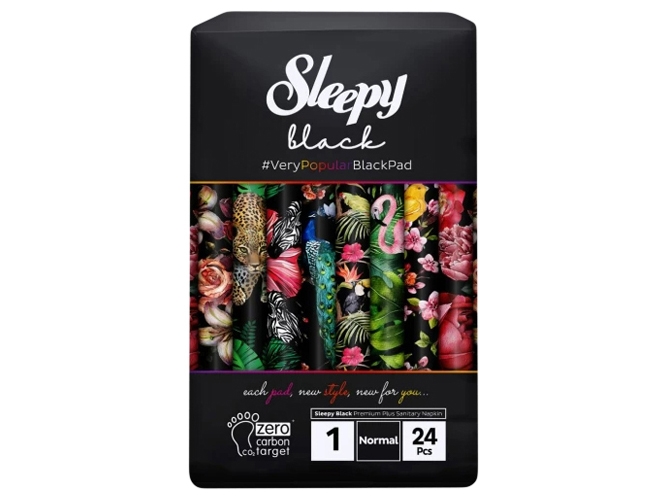 Прокладки гігієнічні ультратонкі Sleepy Black Normal, 5крапель, 24шт