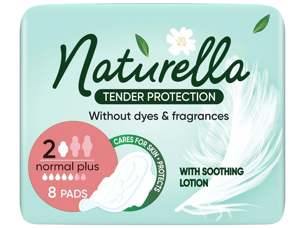 Прокладки гігієнічні Naturella Normal Plus Ніжний Захист, 5крапель, 8шт