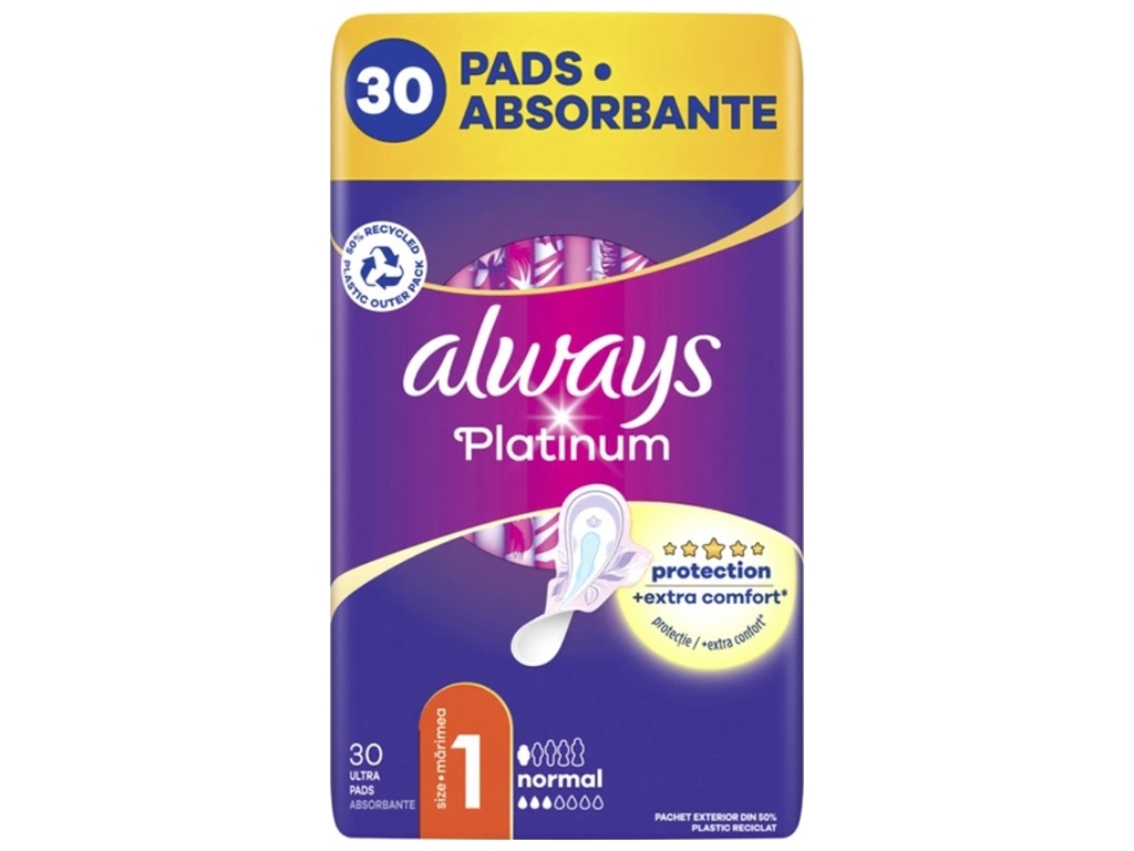 Прокладки гигиенические Always Platinum Normal Ultra, ароматизированные, 3 капли, 30шт