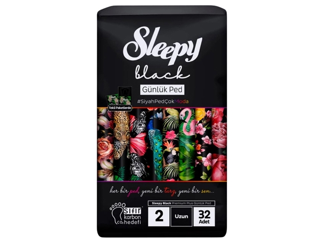 Прокладки ежедневные Sleepy Black Long, 5капель, 32шт