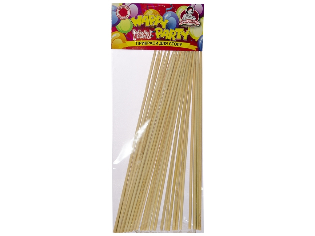 Украшения Помічниця Happy party "Палочки для шашлыка" 25шт 20см