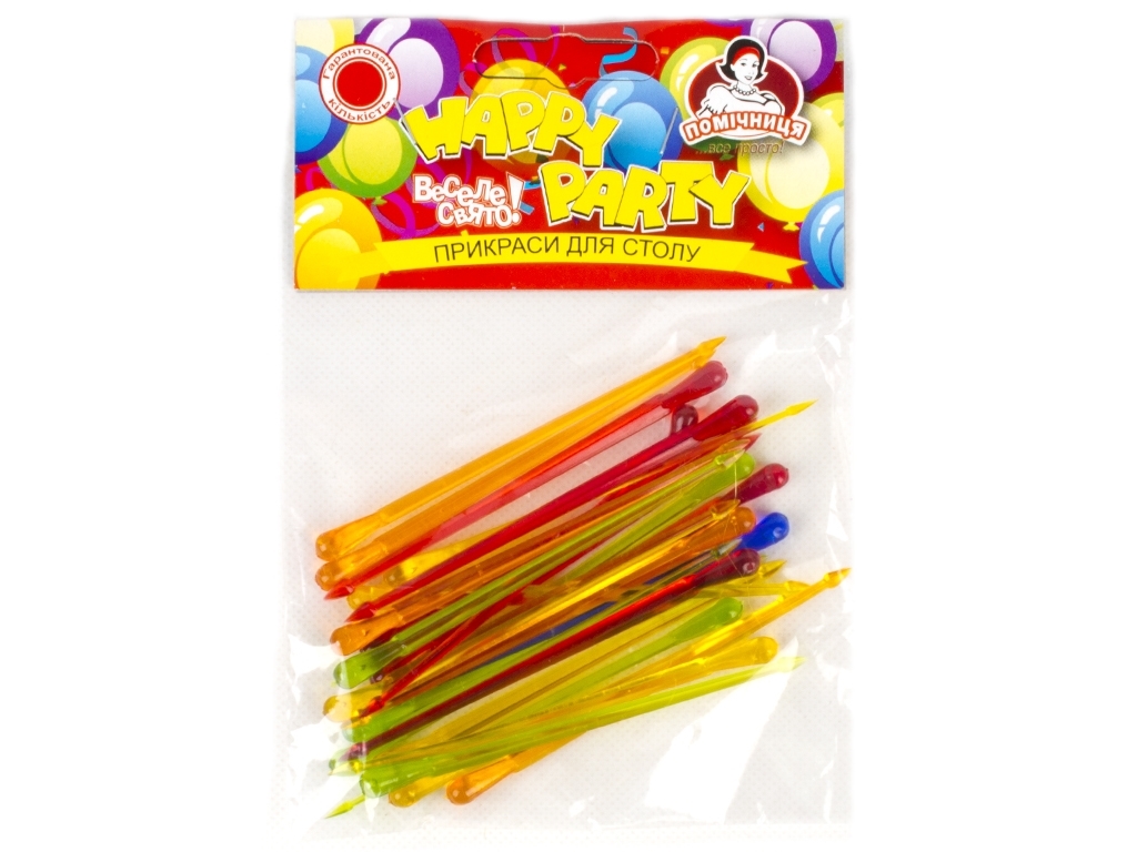 Украшения "Шпажка Пика" Помічниця "Happy party" 25шт 8см