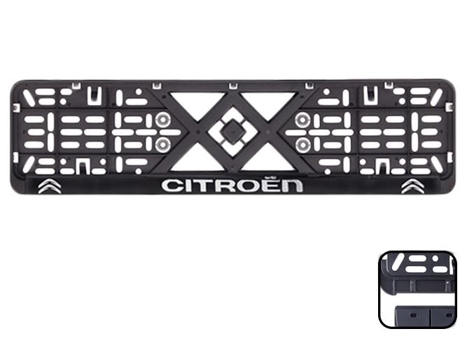 Рамка номера пластиковая с хромированной рельефной надписью CITROEN