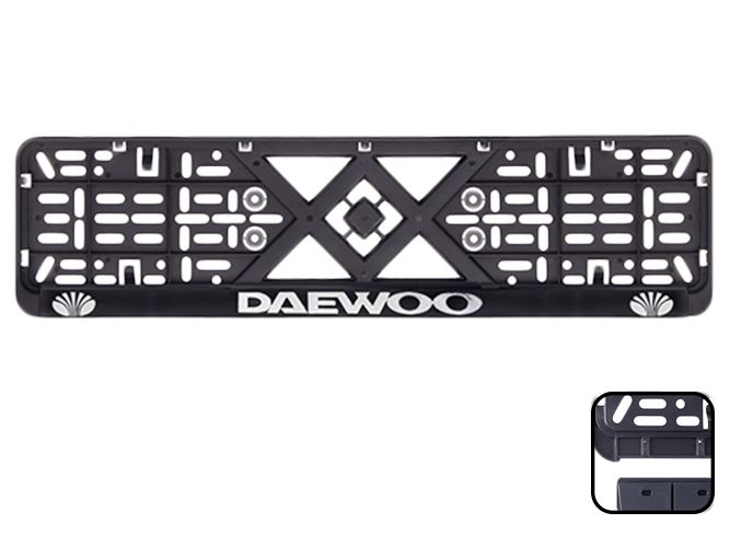 Рамка номера пластиковая с хромированной рельефной надписью DAEWOO