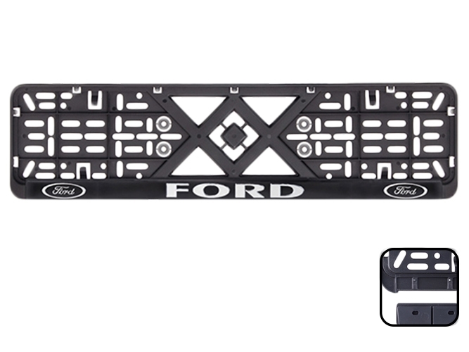 Рамка номера пластиковая с хромированной рельефной надписью FORD