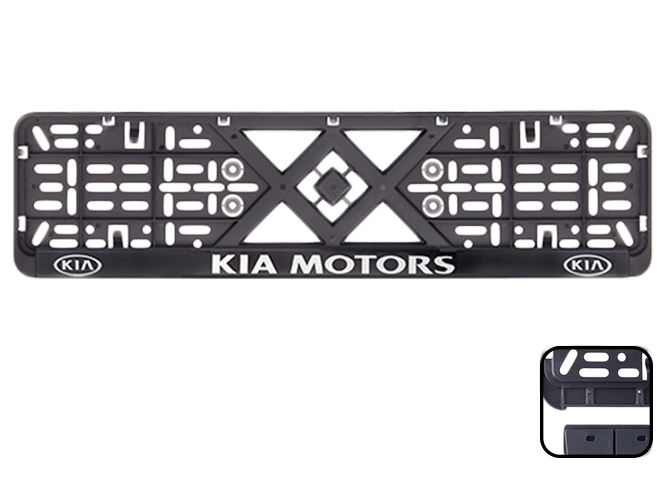 Рамка номера пластиковая с хромированной рельефной надписью KIA