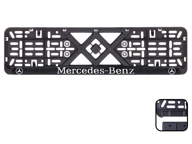 Рамка номера пластиковая с хромированной рельефной надписью MERCEDES
