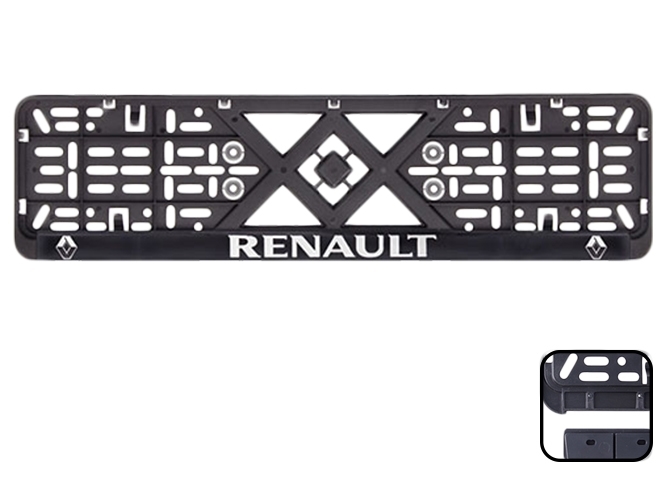Рамка номера пластикова з хромованим рельєфним написом RENAULT
