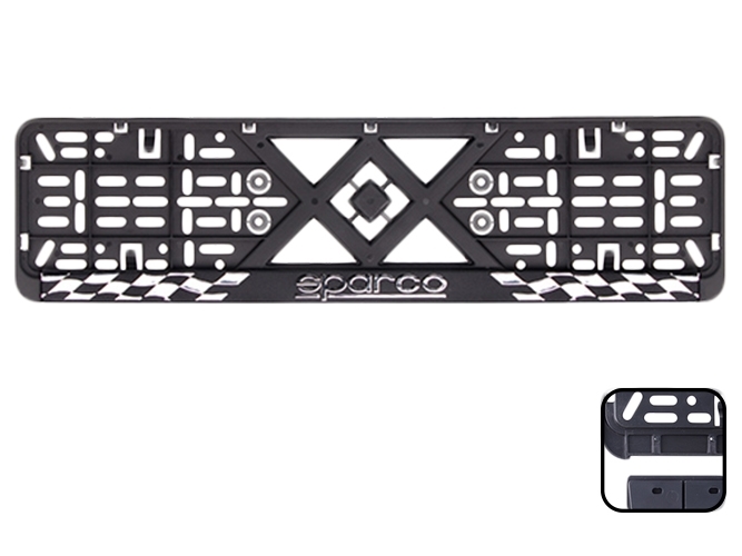 Рамка номера пластиковая с хромированной рельефной надписью SPARCO
