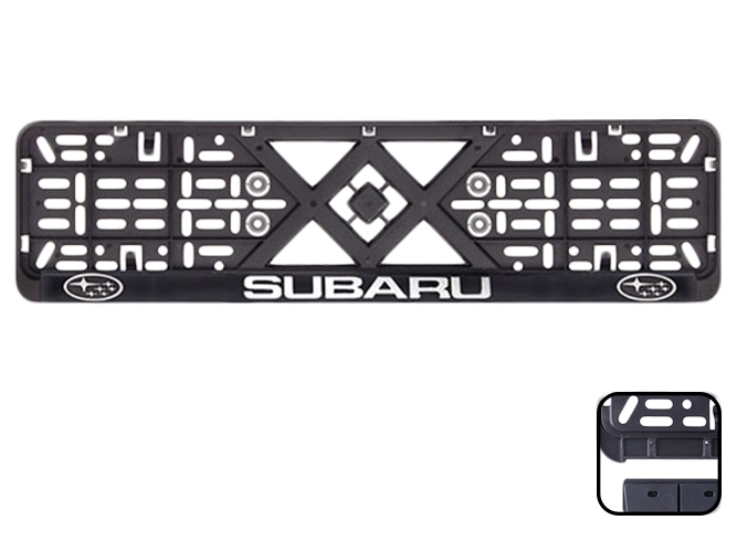 Рамка номера пластиковая с хромированной рельефной надписью SUBARU