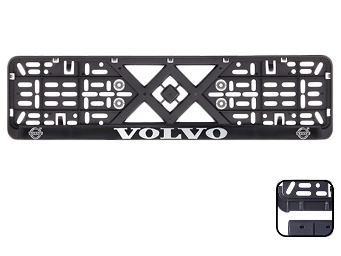 Рамка номера пластиковая с хромированной рельефной надписью VOLVO