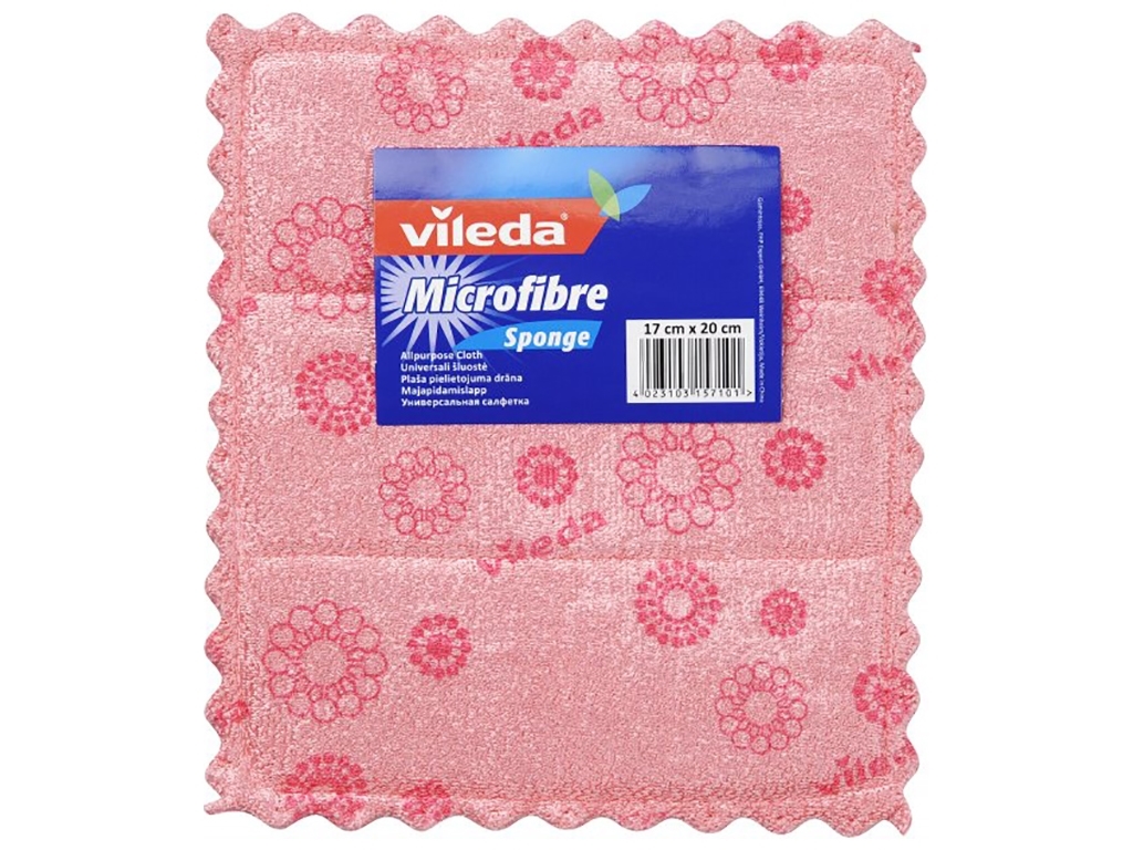 Серветка для посуду Vileda Micro&Sponge без упакування 17х20см 1шт