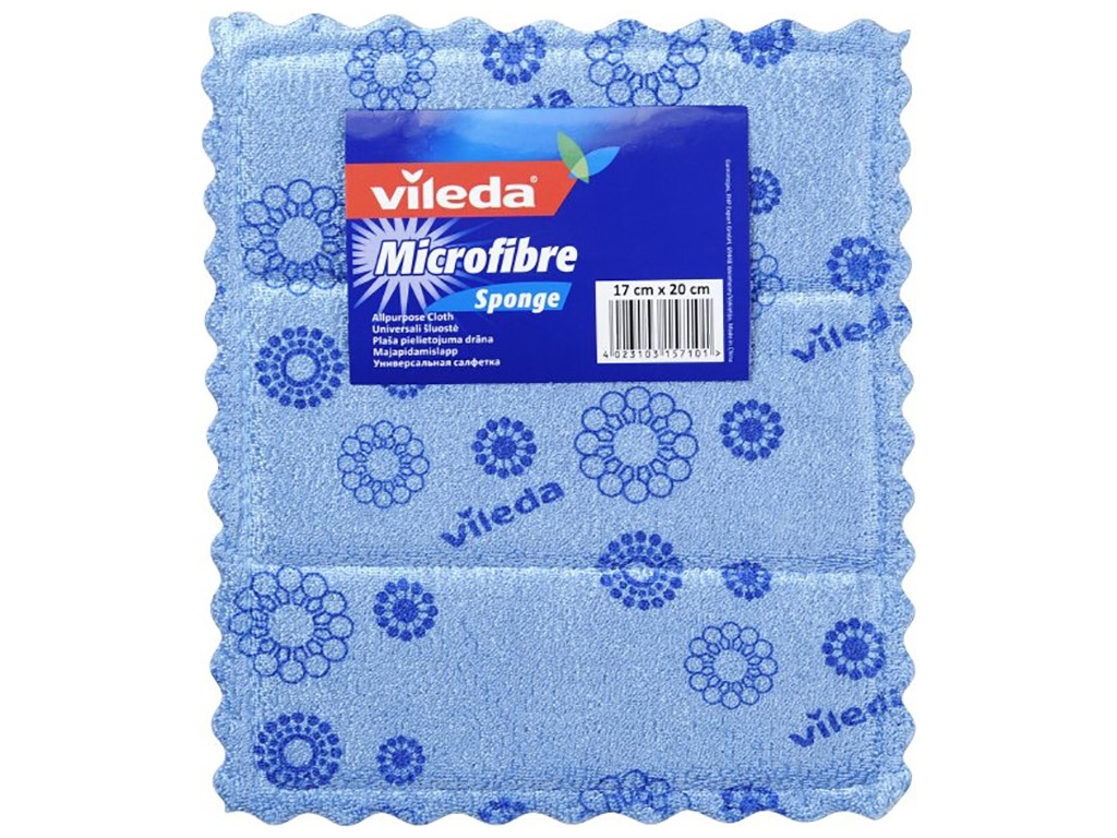 Серветка для посуду Vileda Micro&Sponge без упакування 17х20см 1шт
